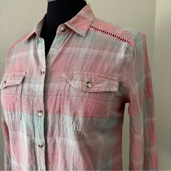 Toad & Co Airbrush LS Deco Shirt Plaid Red Green - Picture 4 of 14